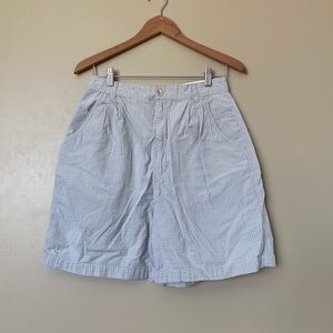 {Gloria Vanderbilt} Beige Checkered Cotton Shorts